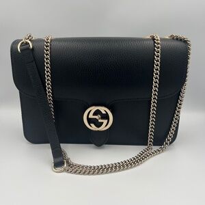 Gucci Calfskin Interlocking G Shoulder Bag Pre-loved